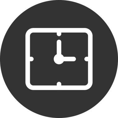 Kare saat simgesinin vektör illüstrasyonu