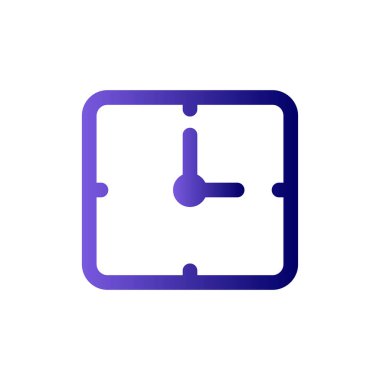 Kare saat simgesinin vektör illüstrasyonu