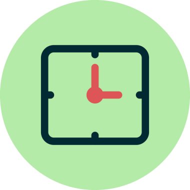 Kare saat simgesinin vektör illüstrasyonu