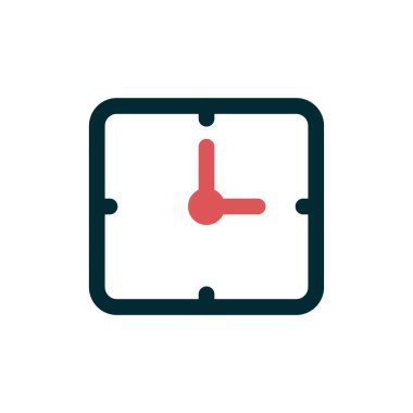 Kare saat simgesinin vektör illüstrasyonu