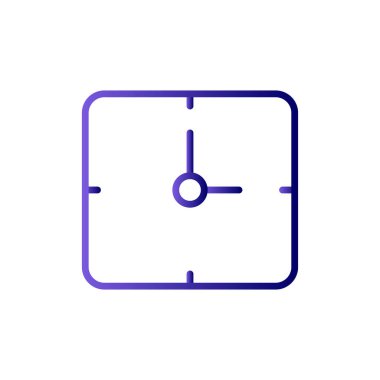 Kare saat simgesinin vektör illüstrasyonu