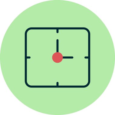 Kare saat simgesinin vektör illüstrasyonu