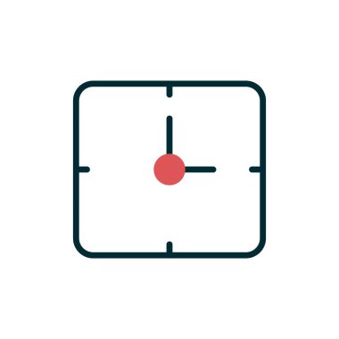 Kare saat simgesinin vektör illüstrasyonu