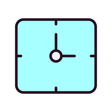 Kare saat simgesinin vektör illüstrasyonu