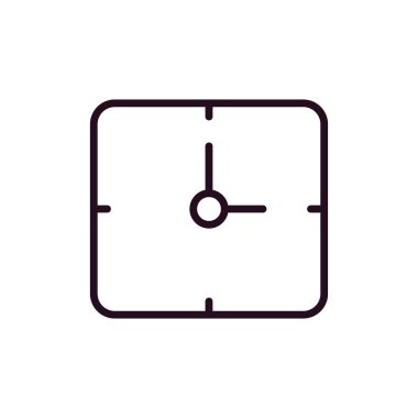 Kare saat simgesinin vektör illüstrasyonu