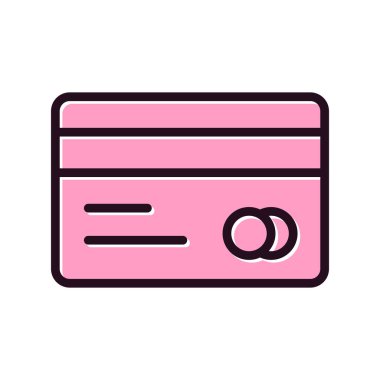 Kredi kartı simgesi, vektör illüstrasyonu 
