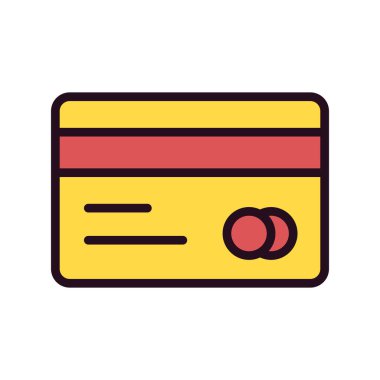 Kredi kartı simgesi, vektör illüstrasyonu 
