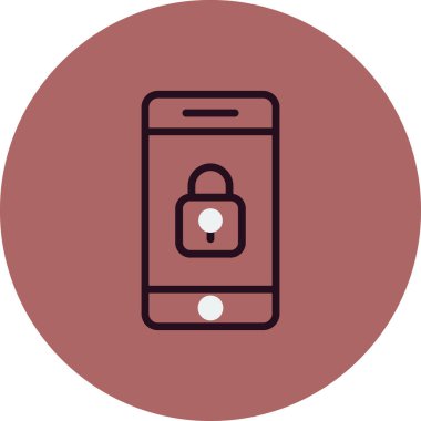 Cep telefonu simgesi, düz vektör çizimi