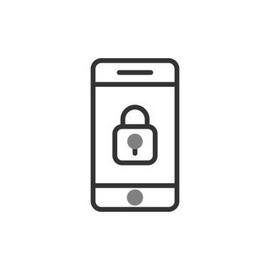 Cep telefonu simgesi, düz vektör çizimi