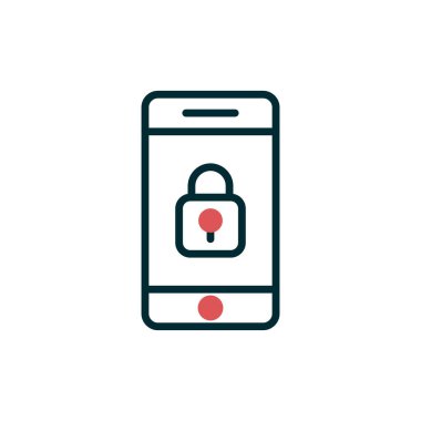 Cep telefonu simgesi, düz vektör çizimi