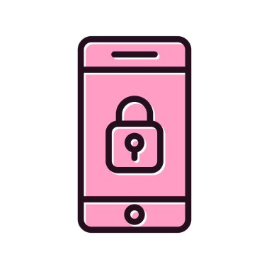 Cep telefonu simgesi, düz vektör çizimi