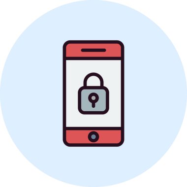 Cep telefonu simgesi, düz vektör çizimi