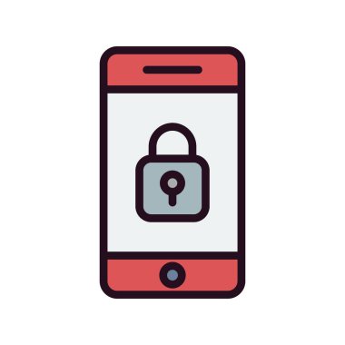 Cep telefonu simgesi, düz vektör çizimi