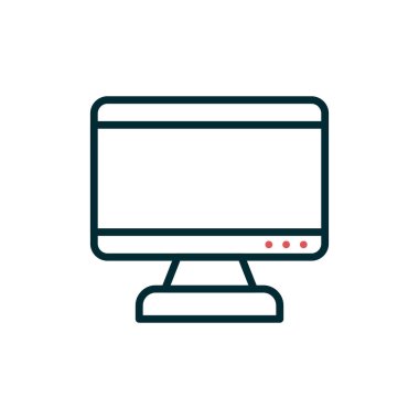 bilgisayar monitörü vektör simgesi