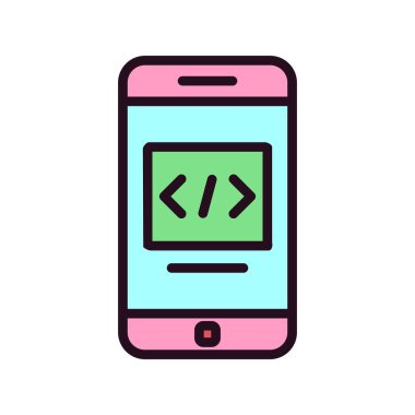 akıllı telefon, basit vektör illüstrasyon tasarımı