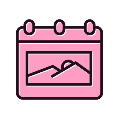 Takvim web simgesi, ajanda illüstrasyonu 