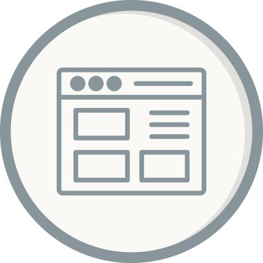 Basit web arayüzü simgesi, vektör illüstrasyonu