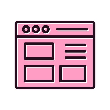 Basit web arayüzü simgesi, vektör illüstrasyonu