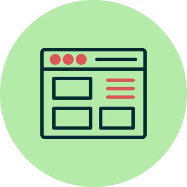 Basit web arayüzü simgesi, vektör illüstrasyonu