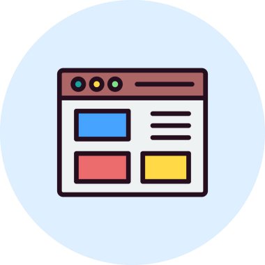 Basit web arayüzü simgesi, vektör illüstrasyonu