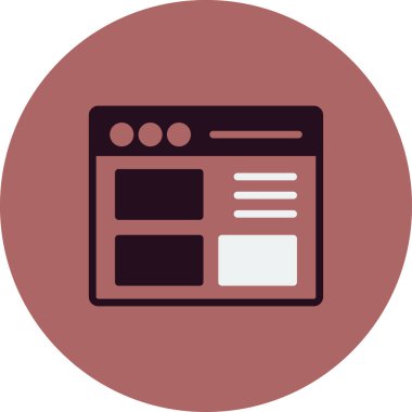 Basit web arayüzü simgesi, vektör illüstrasyonu