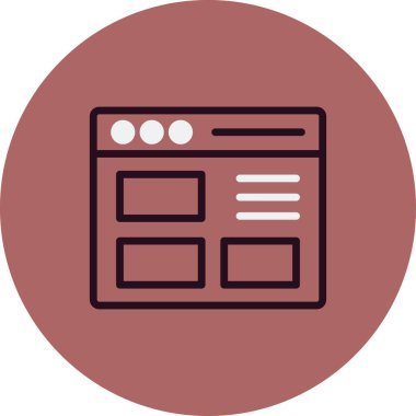 Basit web arayüzü simgesi, vektör illüstrasyonu