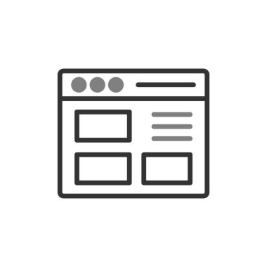 Basit web arayüzü simgesi, vektör illüstrasyonu