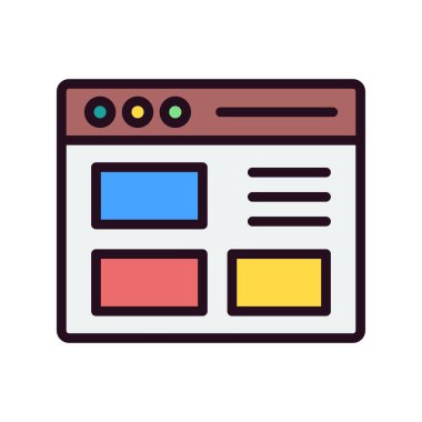 Basit web arayüzü simgesi, vektör illüstrasyonu