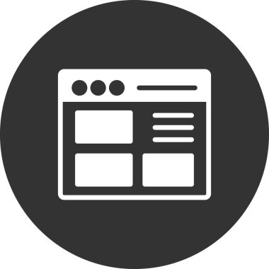 Basit web arayüzü simgesi, vektör illüstrasyonu