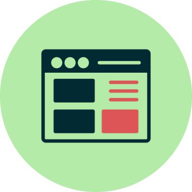 Basit web arayüzü simgesi, vektör illüstrasyonu