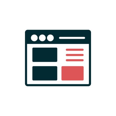 Basit web arayüzü simgesi, vektör illüstrasyonu