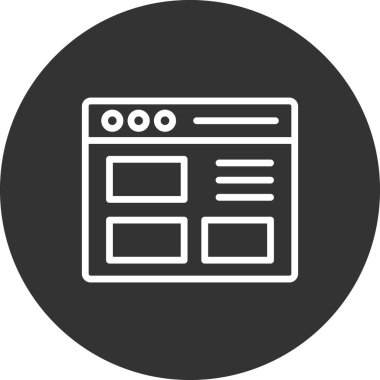 Basit web arayüzü simgesi, vektör illüstrasyonu