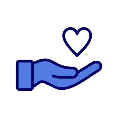 Yürekli bir el. Web simgesi basit illüstrasyon