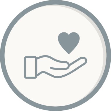 Yürekli bir el. Web simgesi basit illüstrasyon