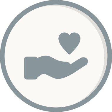 Yürekli bir el. Web simgesi basit illüstrasyon