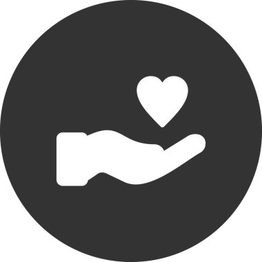 Yürekli bir el. Web simgesi basit illüstrasyon