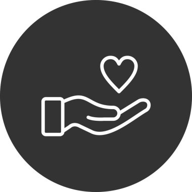 Yürekli bir el. Web simgesi basit illüstrasyon