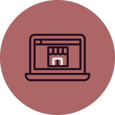 Çevrimiçi Depolama Modern simge vektör illüstrasyonu