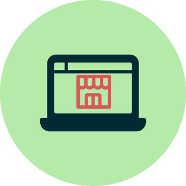 Çevrimiçi Depolama Modern simge vektör illüstrasyonu