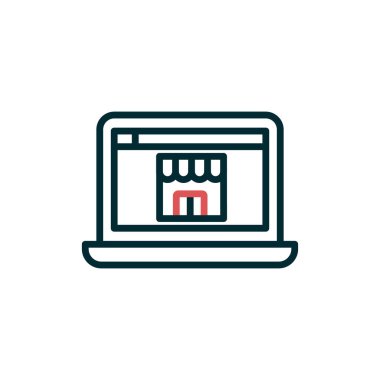 Çevrimiçi Depolama Modern simge vektör illüstrasyonu