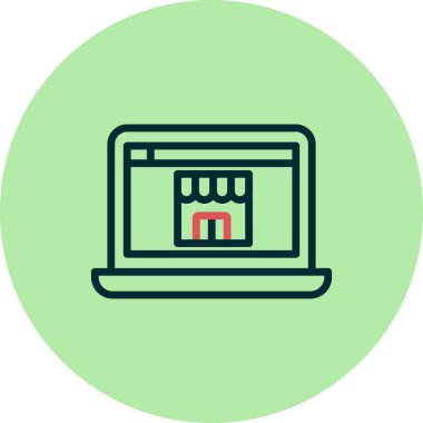 Çevrimiçi Depolama Modern simge vektör illüstrasyonu