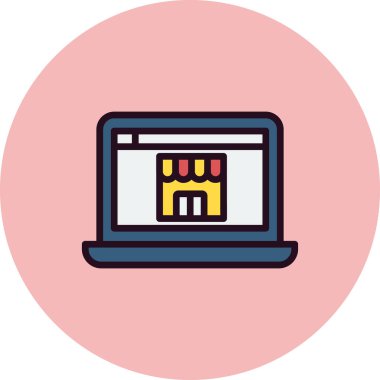 Çevrimiçi Depolama Modern simge vektör illüstrasyonu