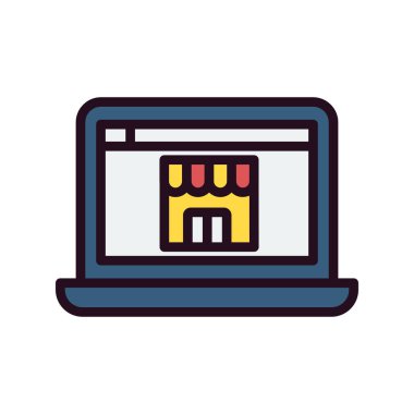 Çevrimiçi Depolama Modern simge vektör illüstrasyonu