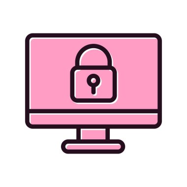 Asma kilit modern simge vektör çizimi