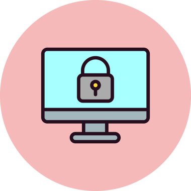 Asma kilit modern simge vektör çizimi