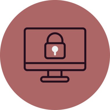 Asma kilit modern simge vektör çizimi