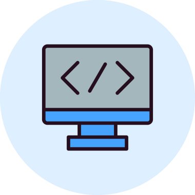 Modern simge vektör illüstrasyonu programlanıyor