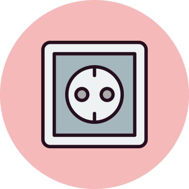 Soket modern simge vektör illüstrasyonu