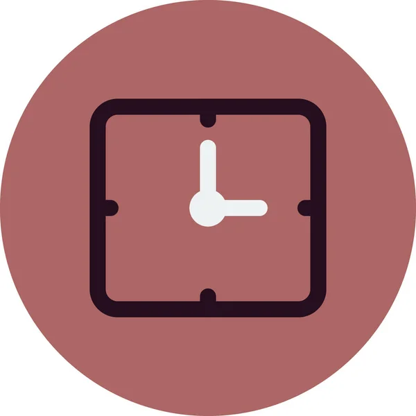Vector Illustration Square Clock Icon — Stock Vector