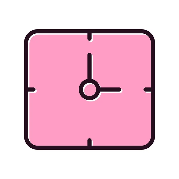 Illustration Vectorielle Icône Horloge Carrée — Image vectorielle